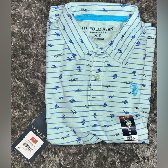 U.S. Polo Assn. Boys Printed Jersey Polo Shirt - Picture 4 of 4